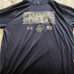 Under Armour Navy Graphic Performance Tee - Navy with Gray Logo